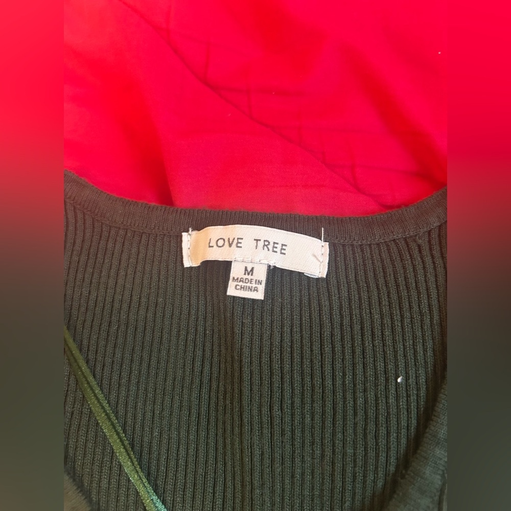 Love Tree Green Ribbed Blouse - Picture 3 of 3